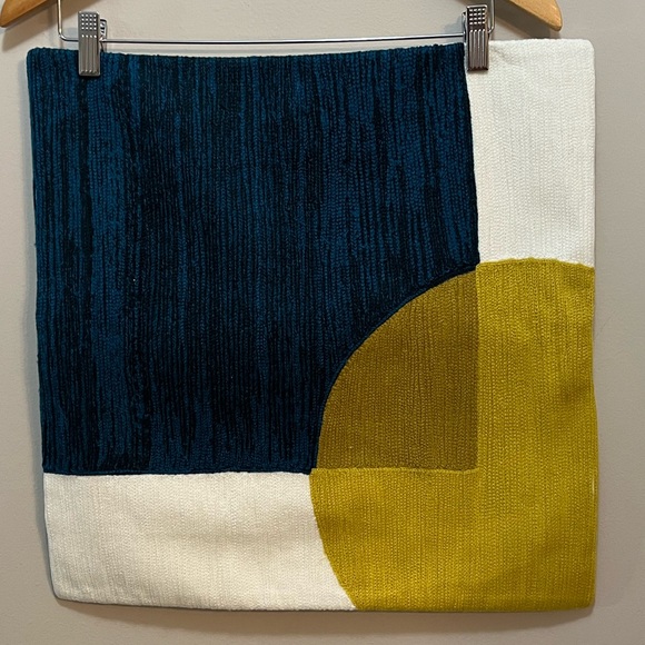 West Elm Accents Midnight West Elm Crewel Overlapping Shapes Pillow